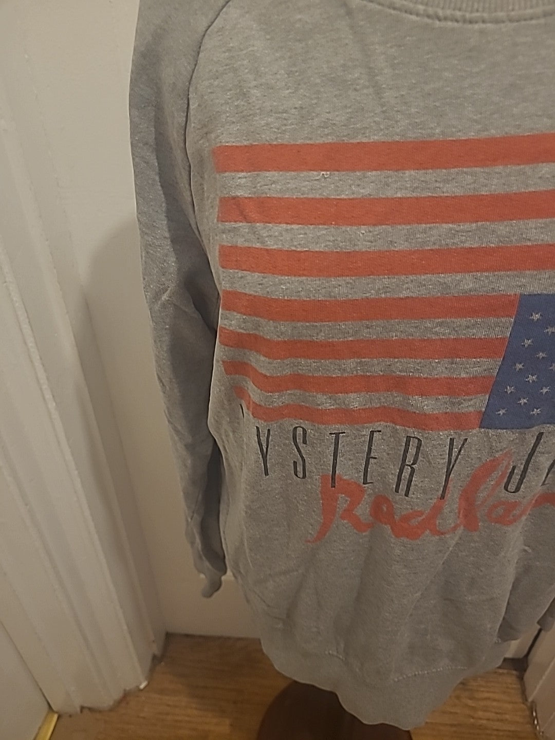 Mens Earth Positive Size Medium Grey Orange Long Sleeved Pullover Jumper