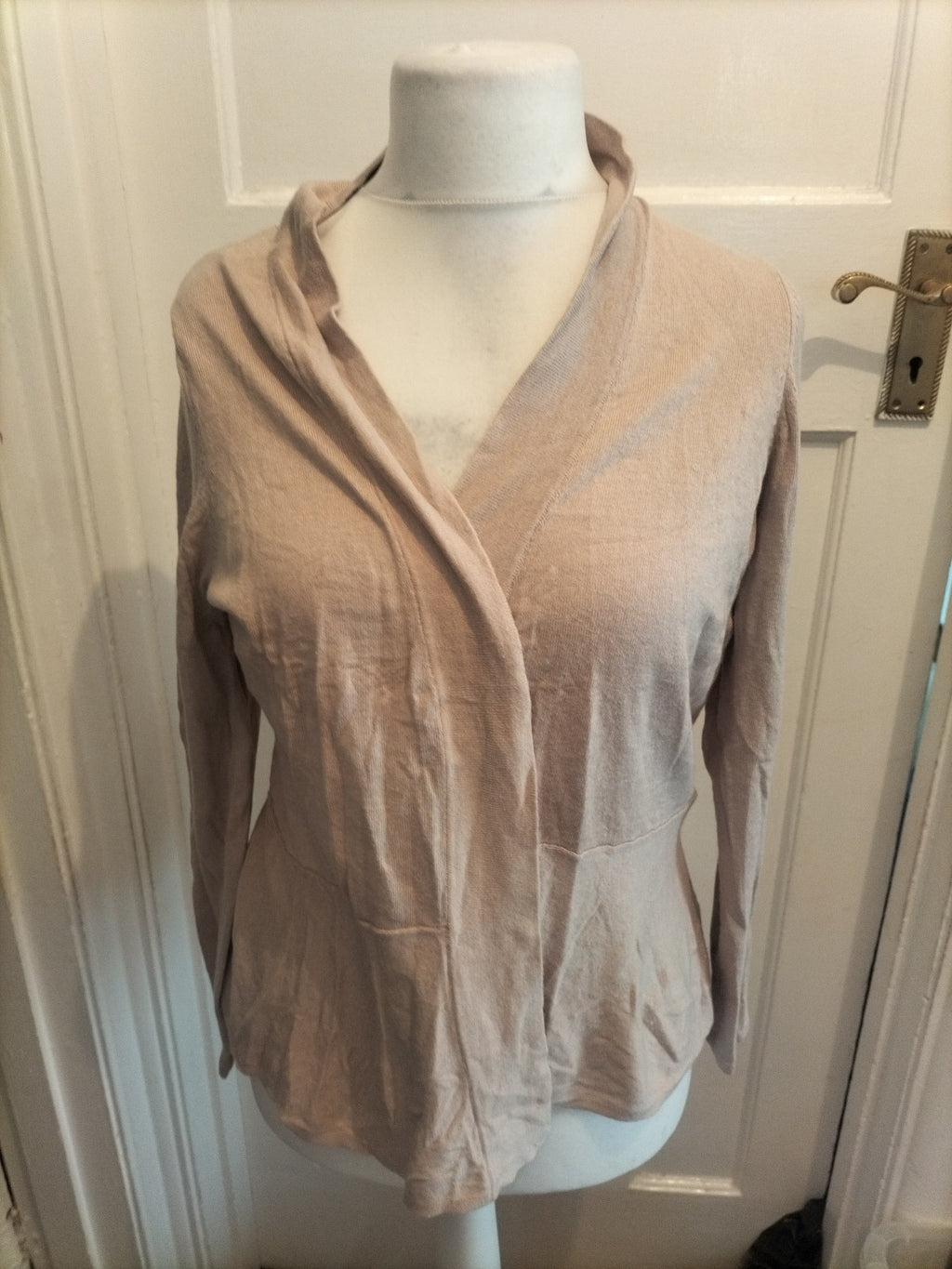 M&S Collection 18 Oatmeal Long Sleeved Open Blouse Cardigan
