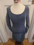 Ladies Weekday Size Small Grey Fleck Long Sleeved Pencil Dress