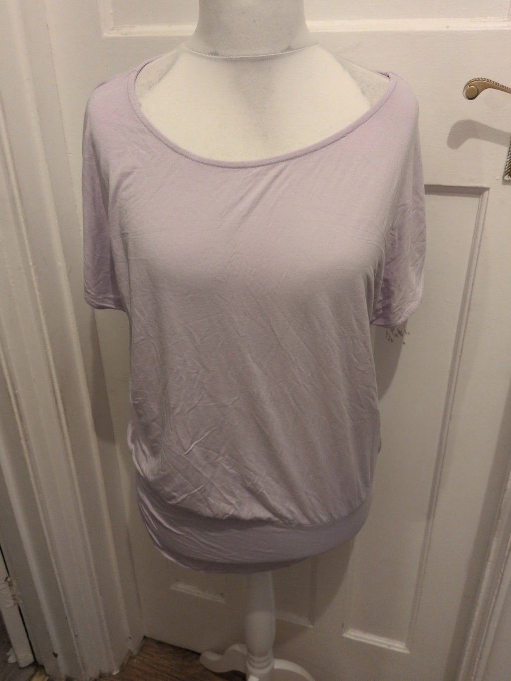 Large Lilac Short Sleeve T-shirt Round Neck