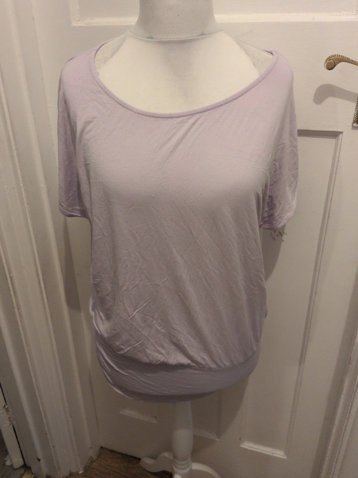 Large Lilac Short Sleeve T-shirt Round Neck