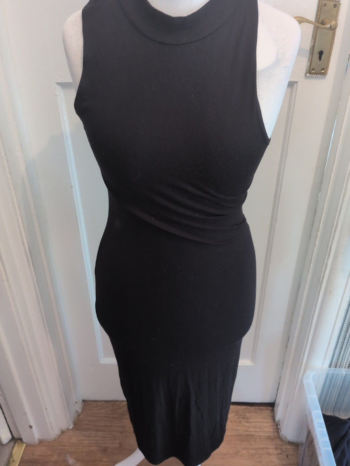Ladies Primark Size 12 Black Long Length Sleeveless Pencil Dress