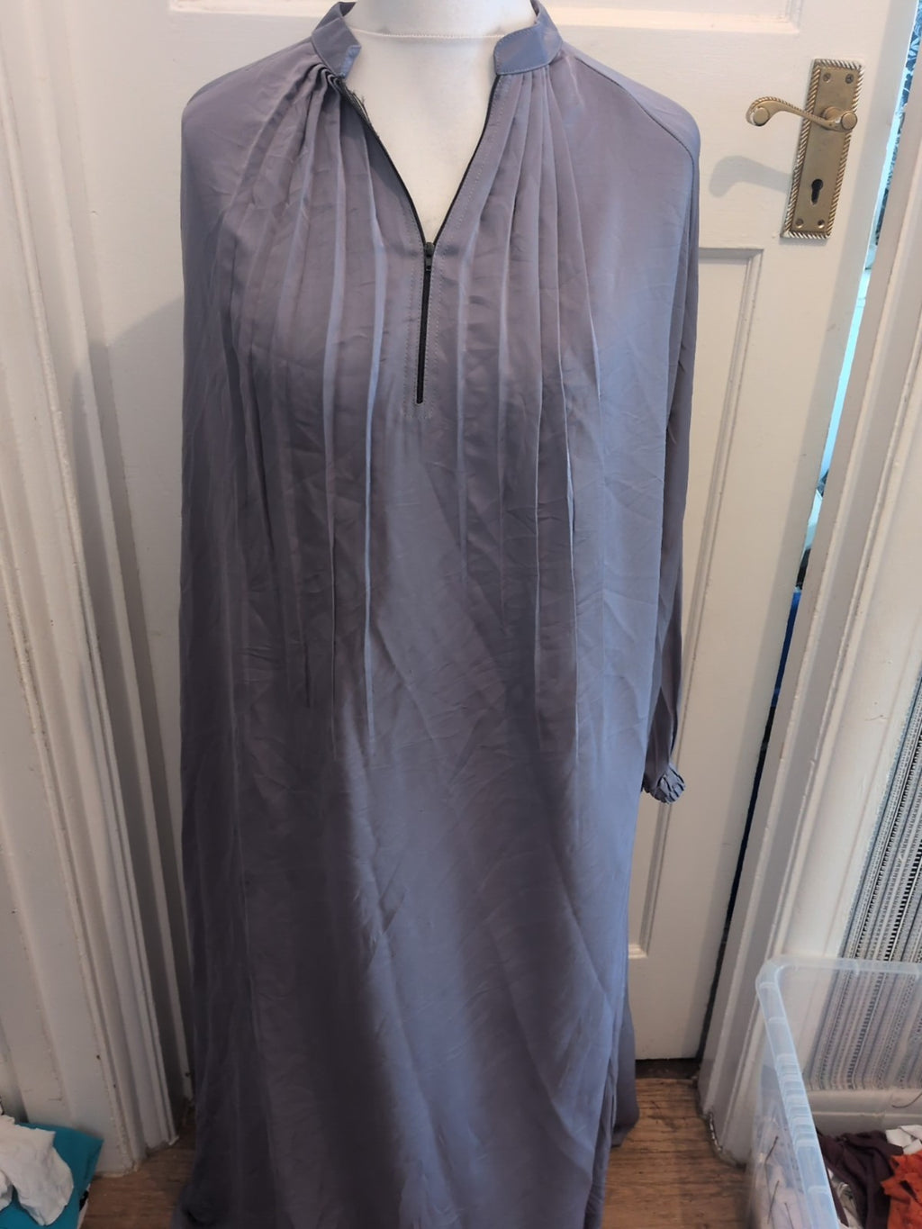 EU 60 Grey Night Dress Long Length