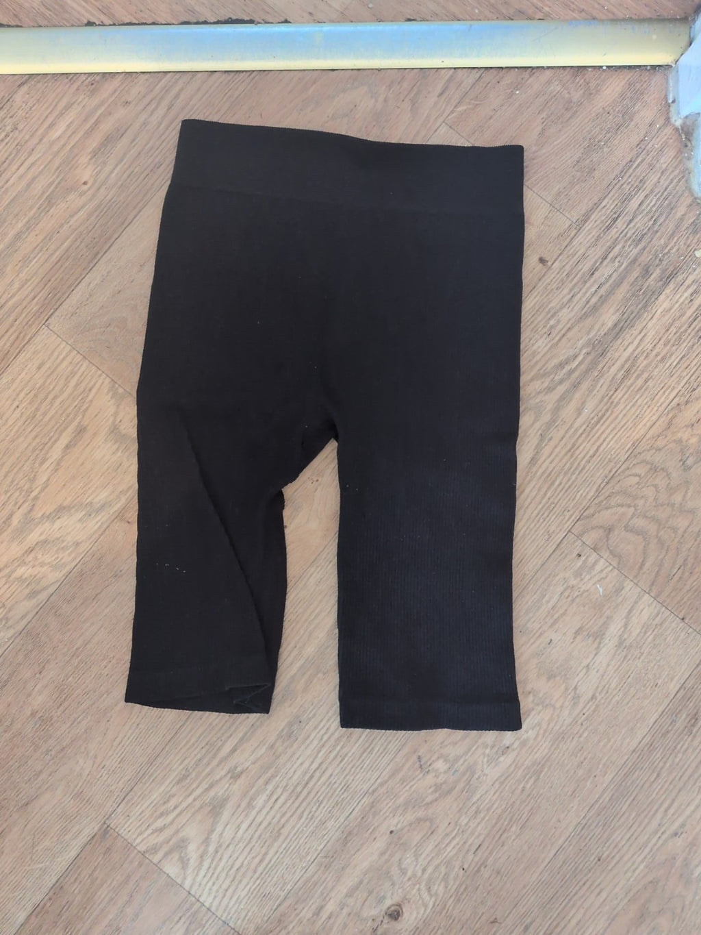 Prettylittlething Small Black Ribbed Compression Shorts