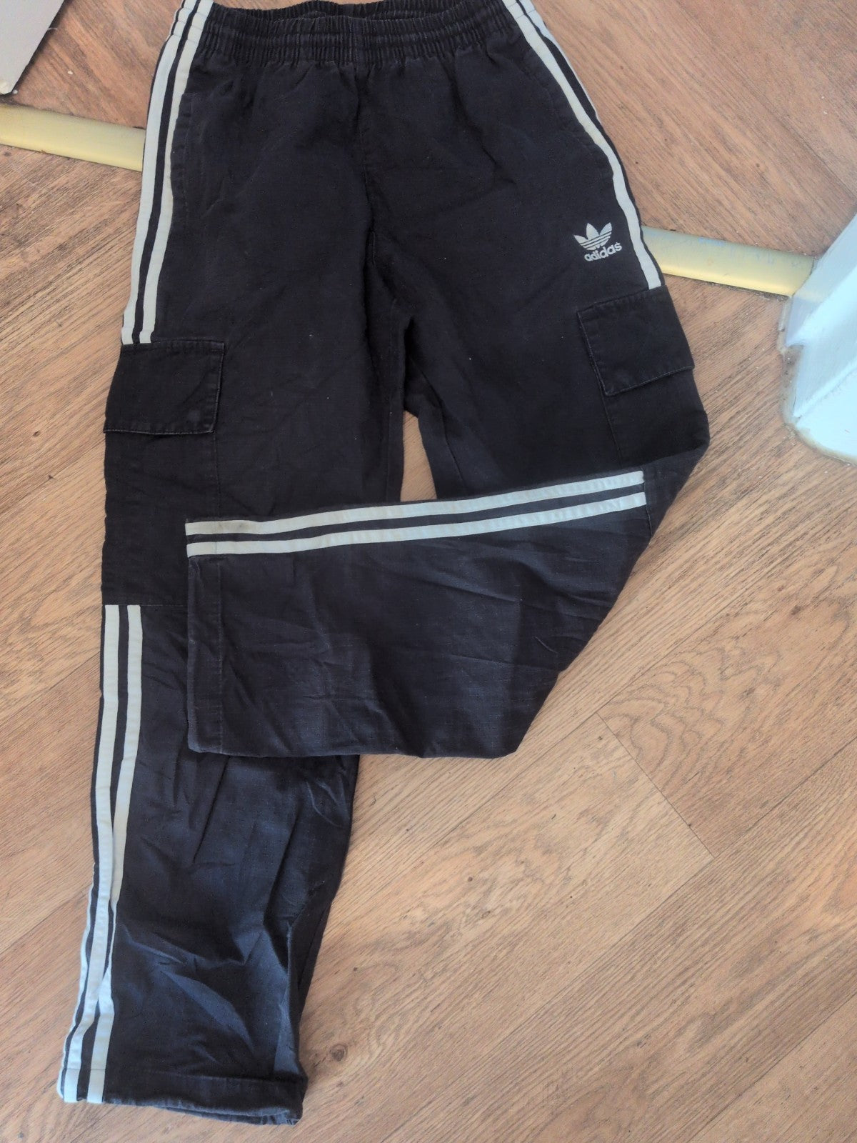 Adidas Small Black With White Cargo Jogger