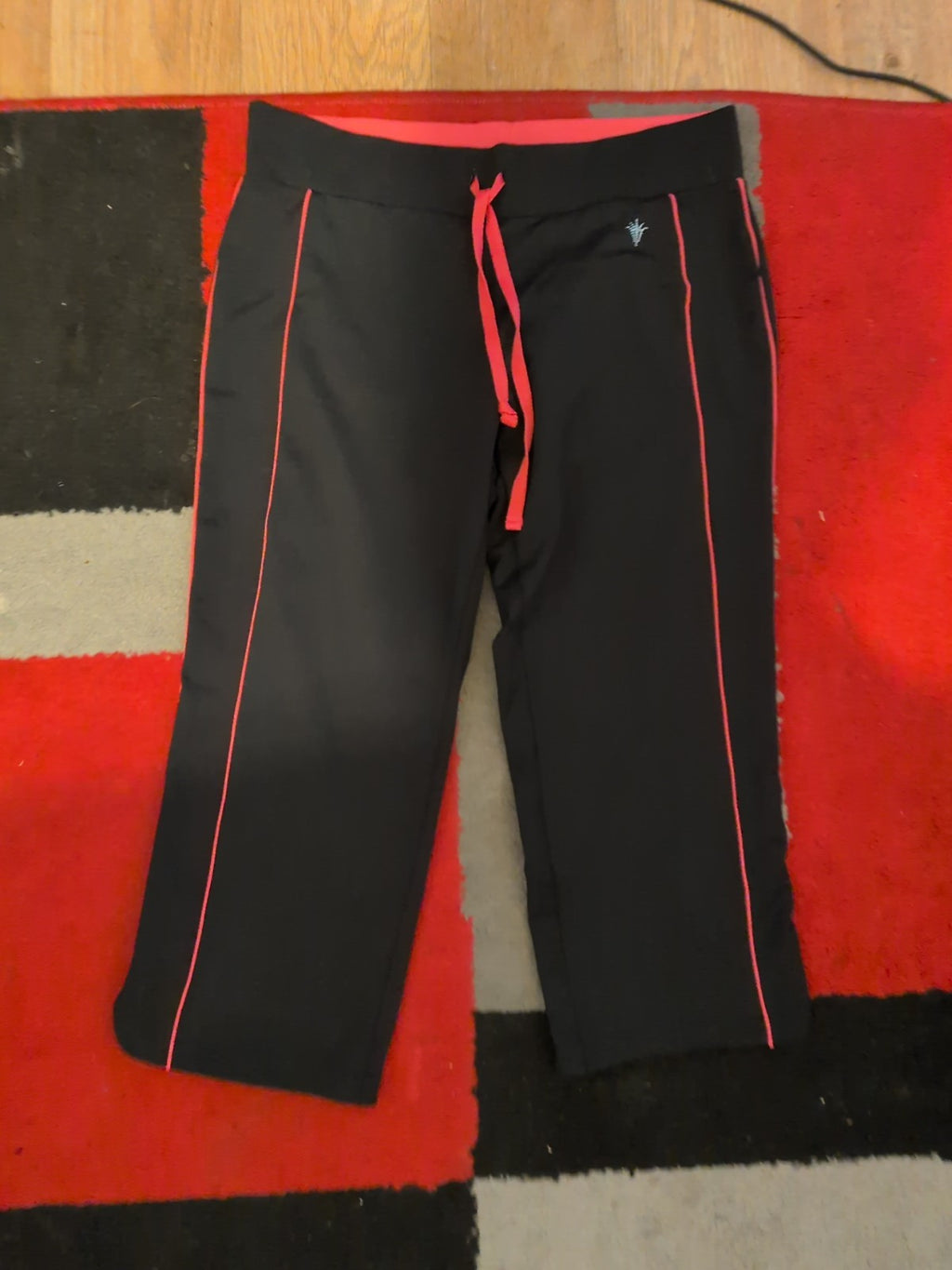 Ladies Marks And Spencer Performance Size 10 Black And Pink Leggings