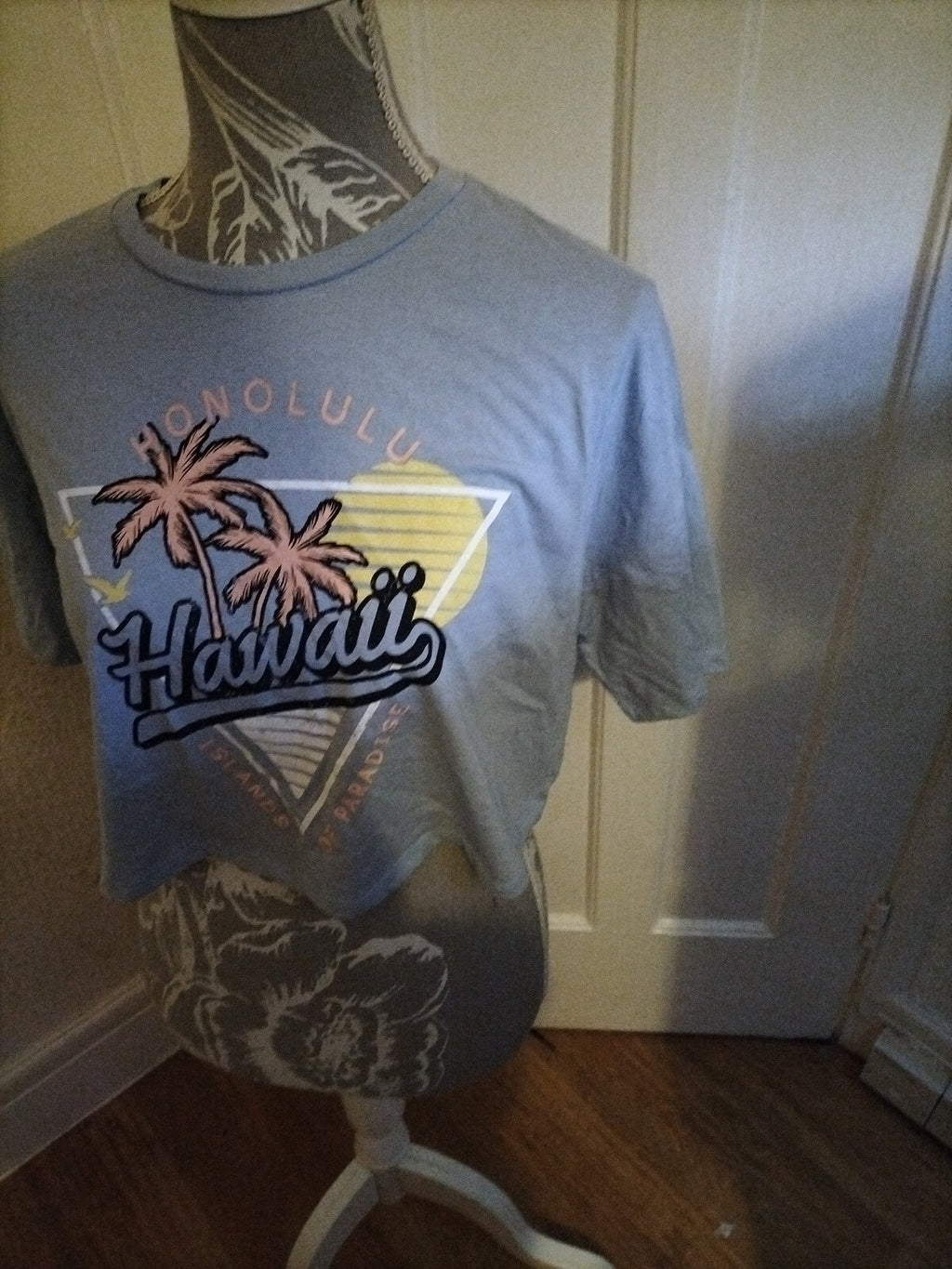 Ladies Primark Medium Blue Honolulu Cropped Top