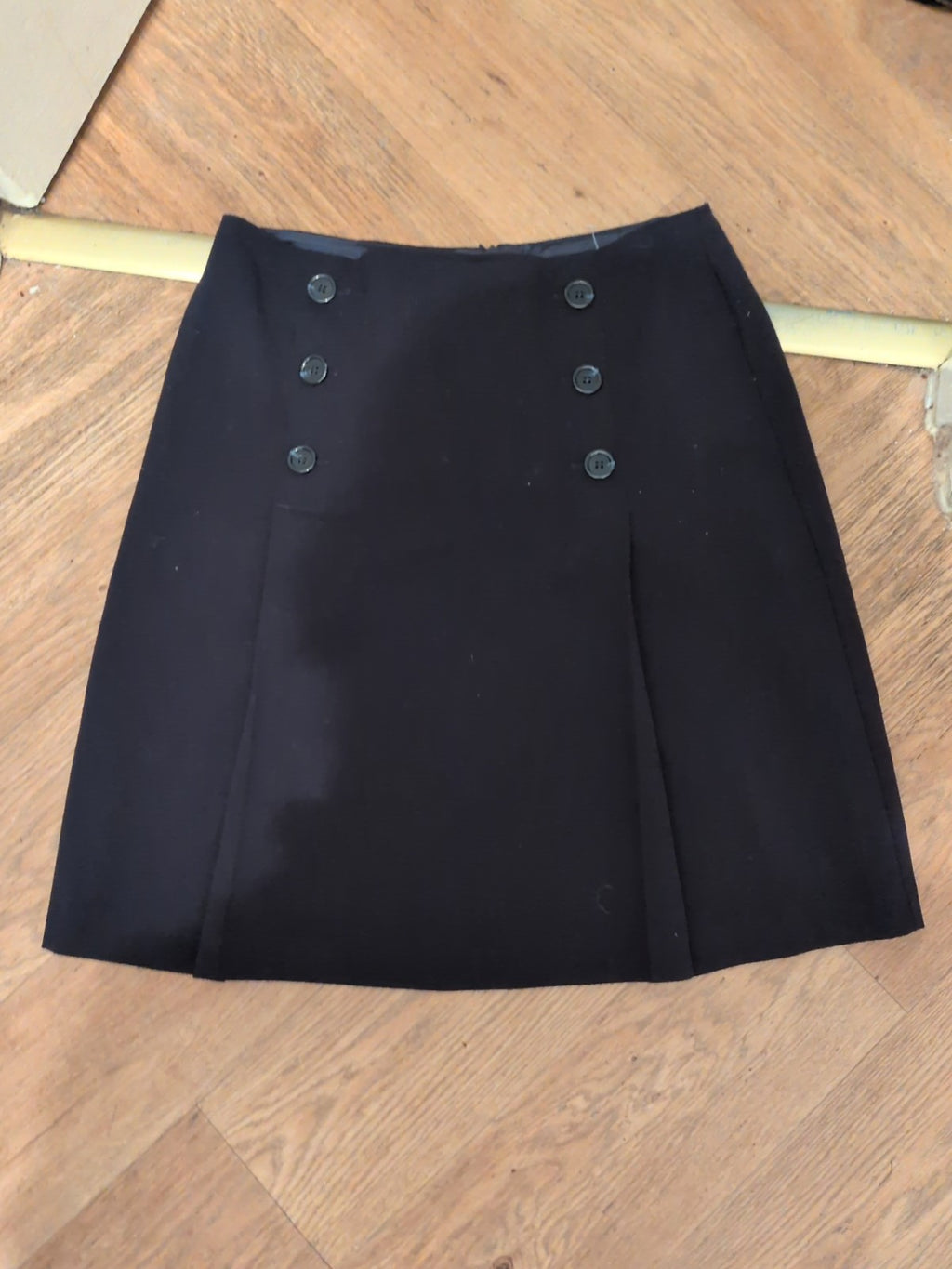 M+S Collection 12 Navy Knee Length Skirt Imitation Buttons