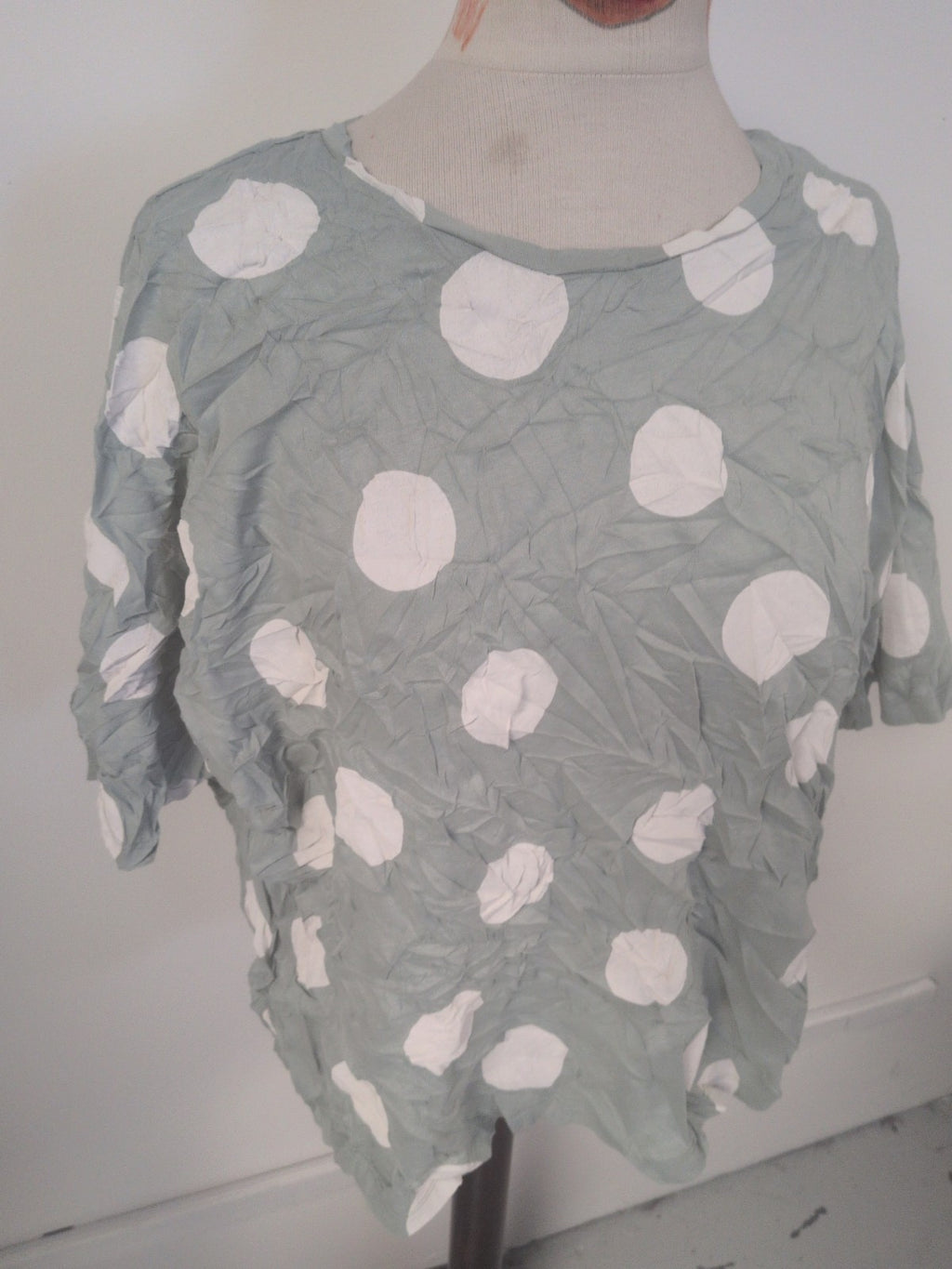 Ladies George Size 20-22 Pale Green Spot Pyjama Top
