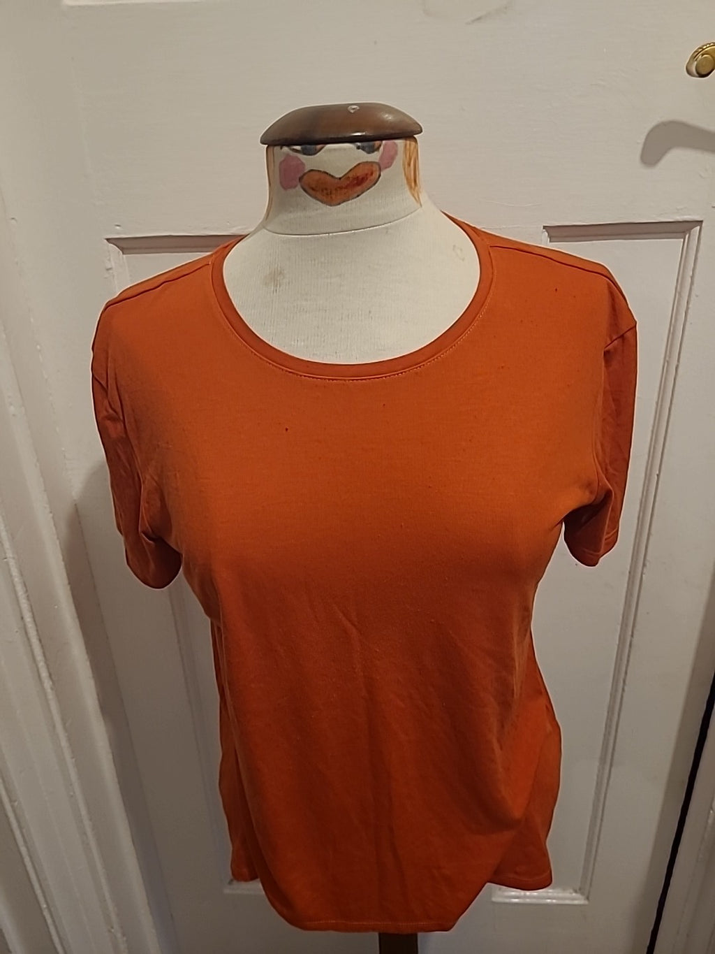 Ladies Marks And Spencer Size 10 Relaxed Fit Orange Tshirt