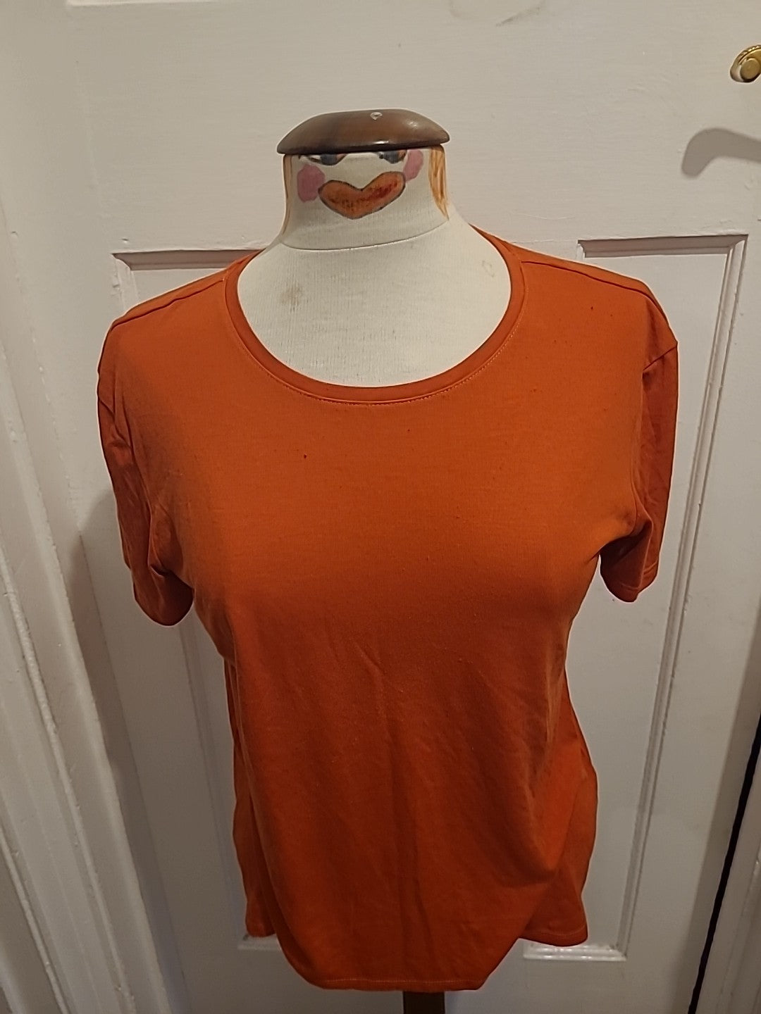Ladies Marks And Spencer Size 10 Relaxed Fit Orange Tshirt