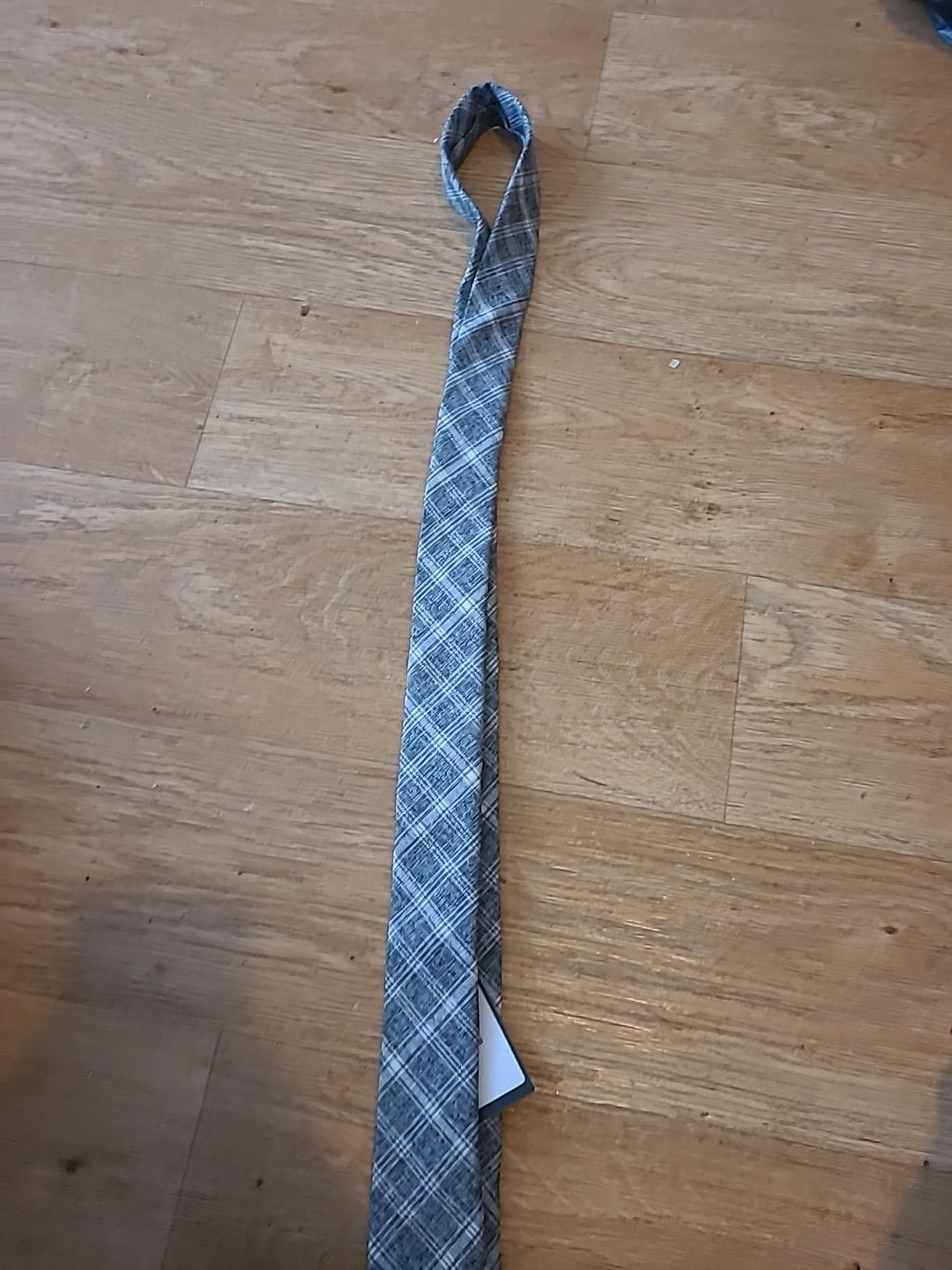Mens Check Grey Tie