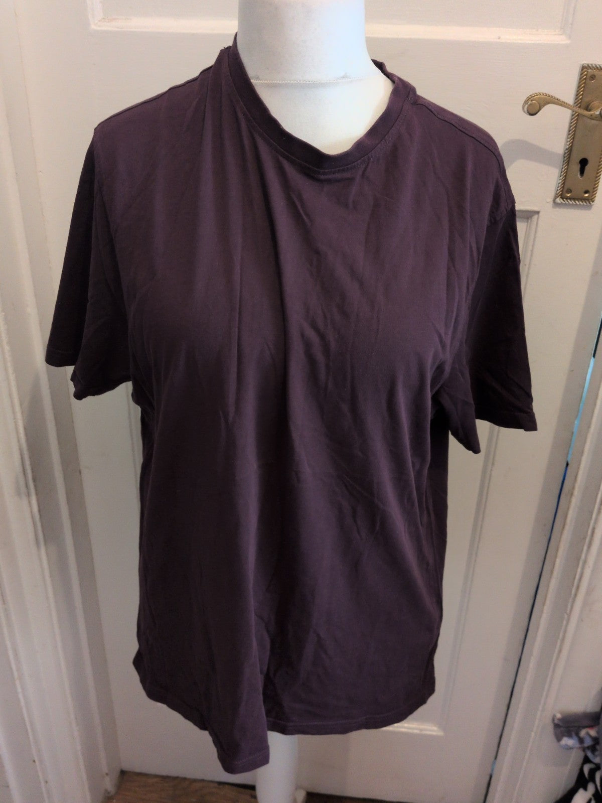 Mens Marks And Spencer Medium Cotton Deep Purple T-shirt Short Sleeve