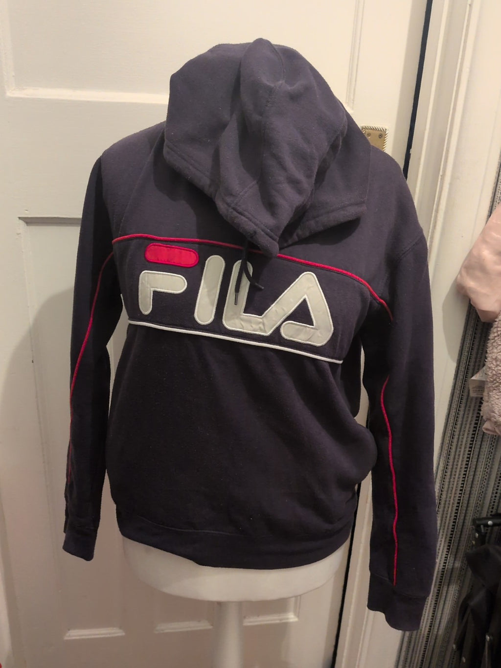 Fila Medium Navy Print Pullover Hoodie
