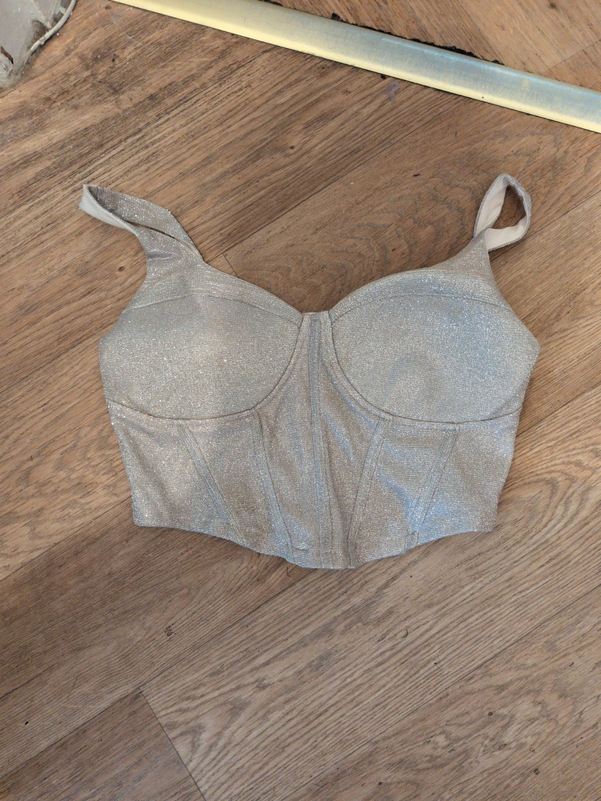 New Look 12 Silvery Glittery Shimmer Padded Bralette