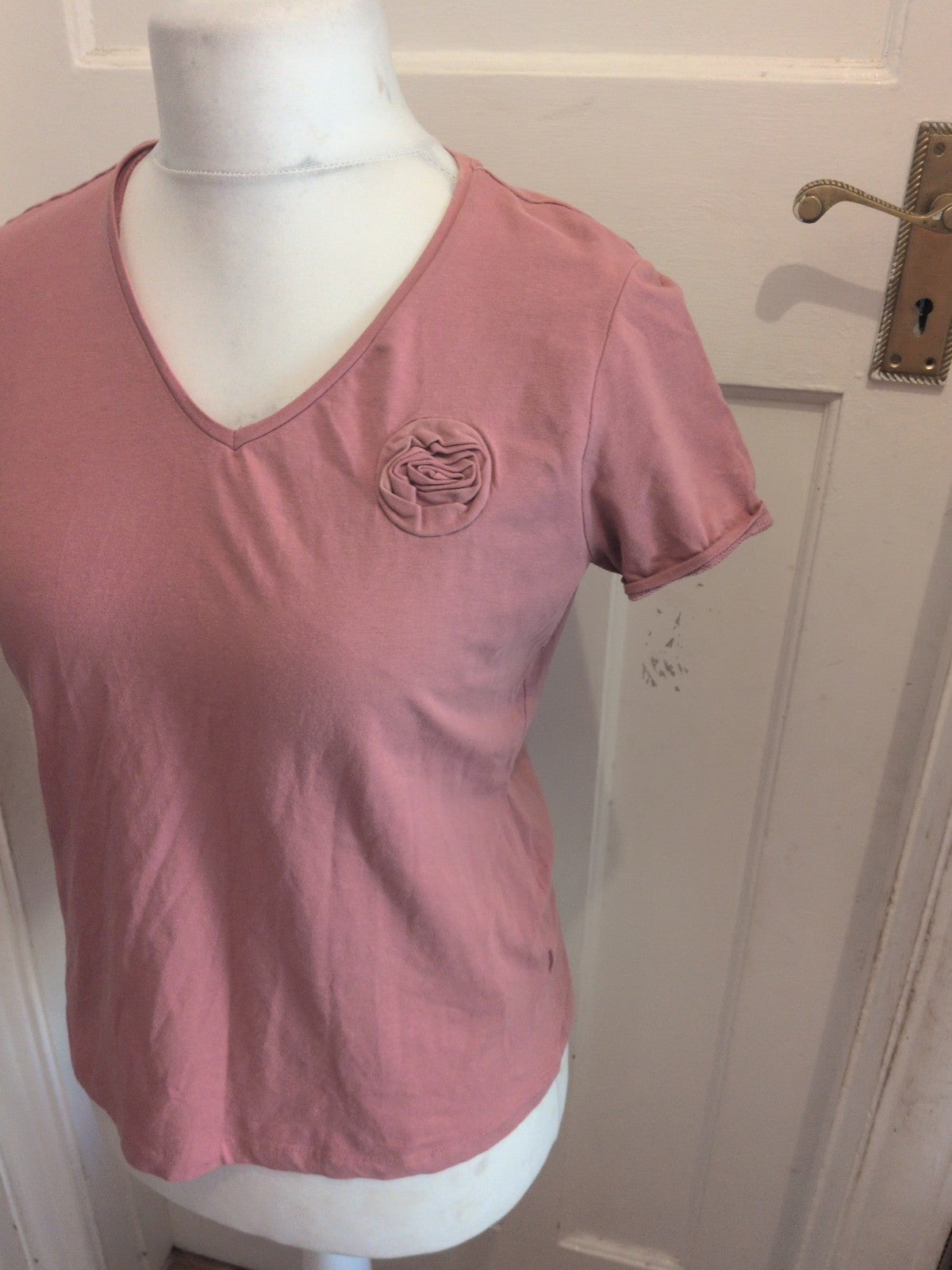 Ladies Beloved Size XL Pink Short Sleeve Pyjama Top