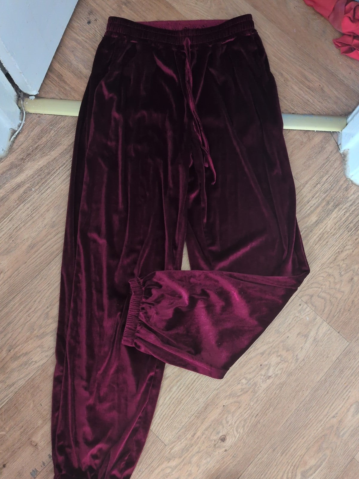 Large Dark Burgundy Elasticated Trousers