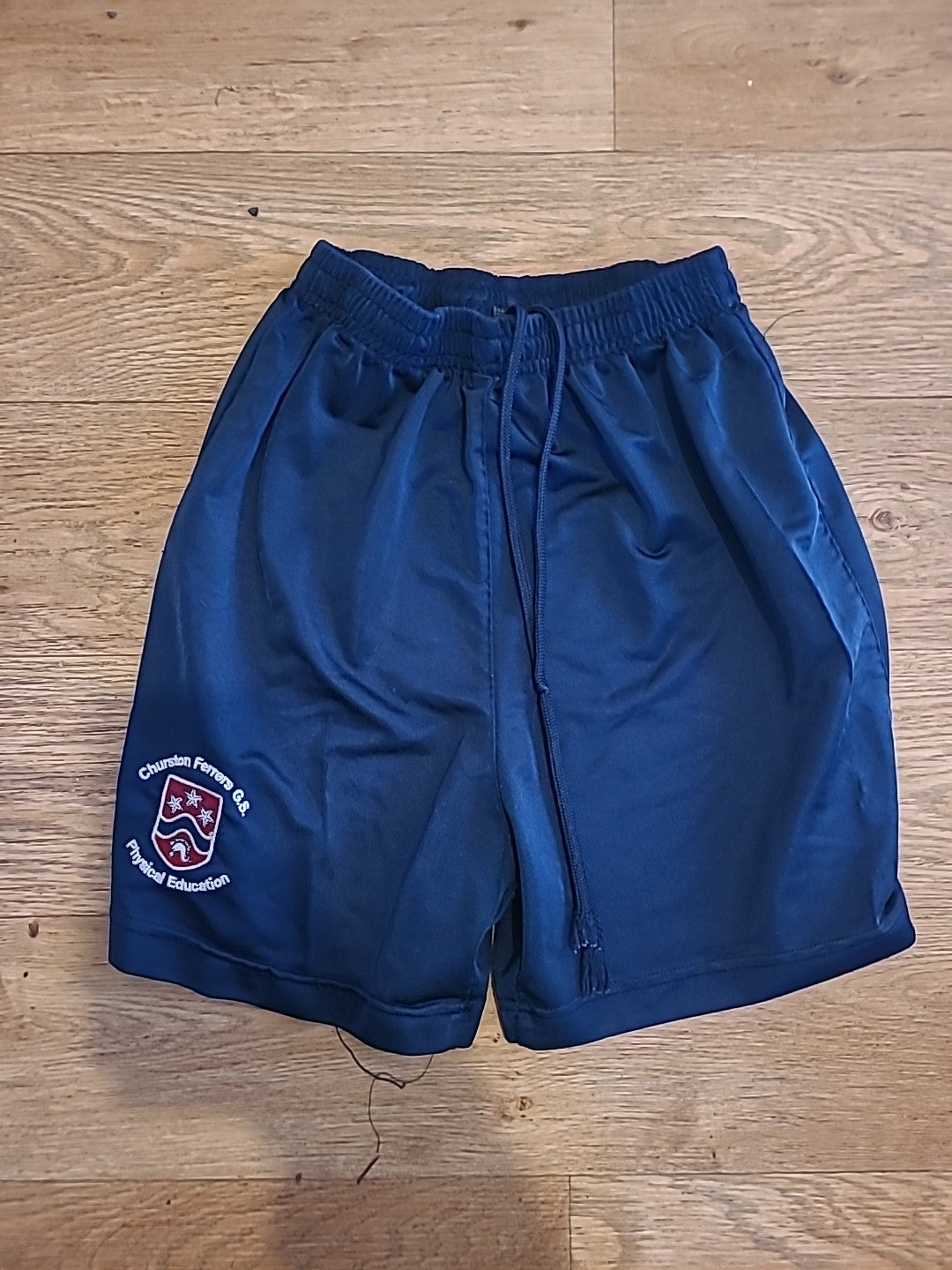 Boys Churston Grammer Size 26/28 Navy Elasticated Shorts