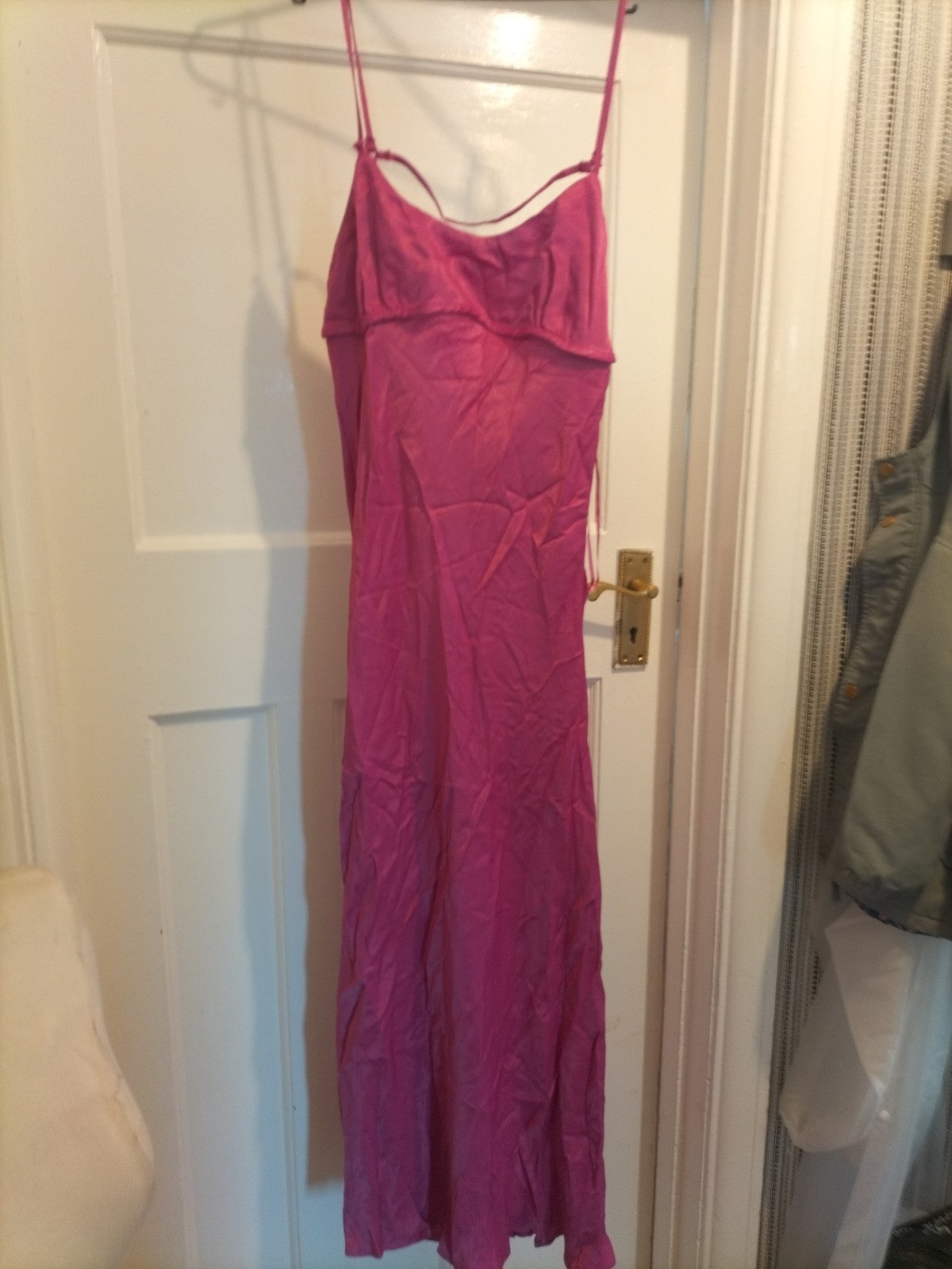 Brand New Ladies Primark Size 12 Hot Purple *silky* Sleeveless Dress