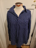 Mens Florence&Fred Size Large Navy Check Long Sleeved Shirt