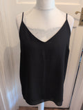Ladies George 14 Black Lined V Neck Sleeveless Blouse
