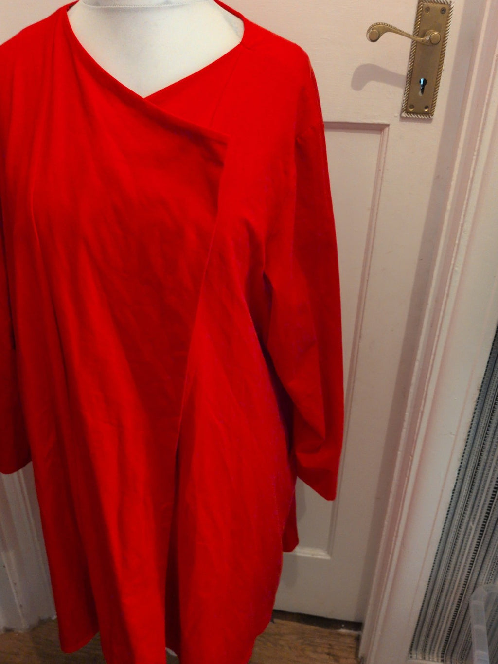 Ladies Size XL Red Half Sleeve Blouse Longline