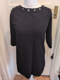 Ladies Phase Eight Size 10 Black Pattern Neck Half Sleeved Maxi Dress