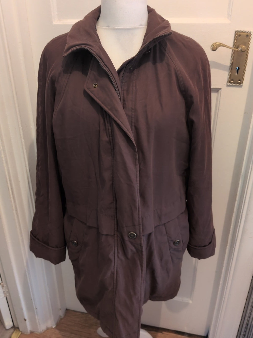 St Michael 12 Brown Zip Slight Padding Coat
