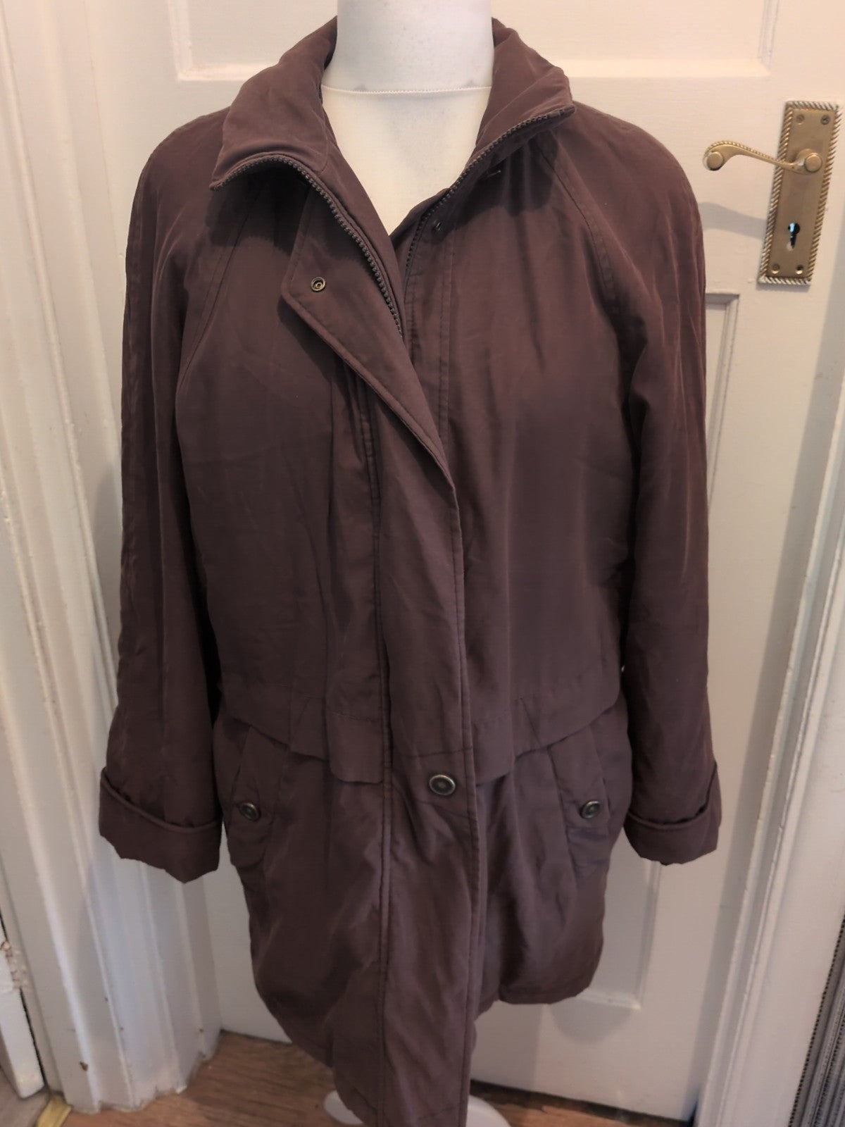 St Michael 12 Brown Zip Slight Padding Coat