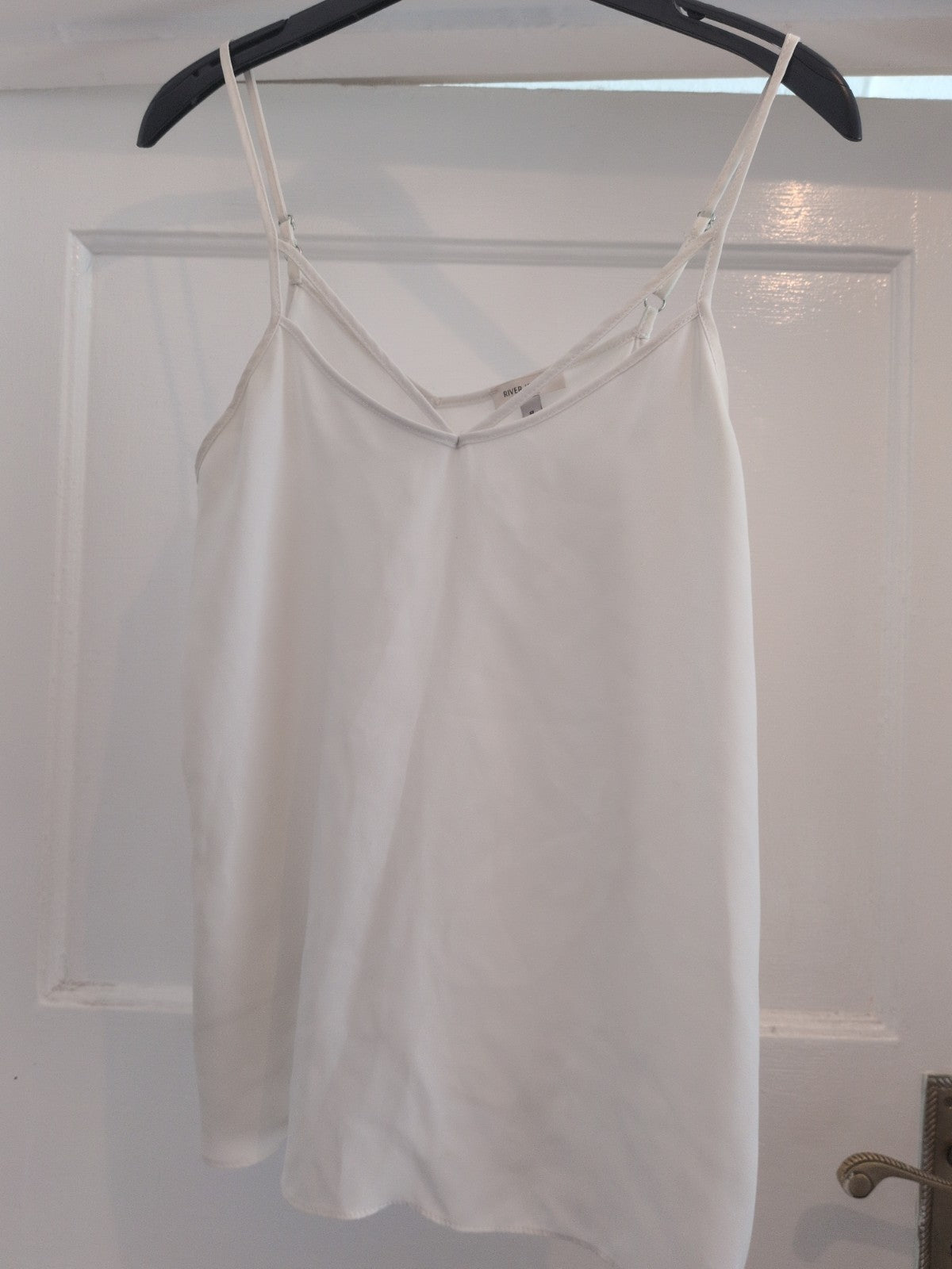 River Island 8 White Sleeveless Cami Top