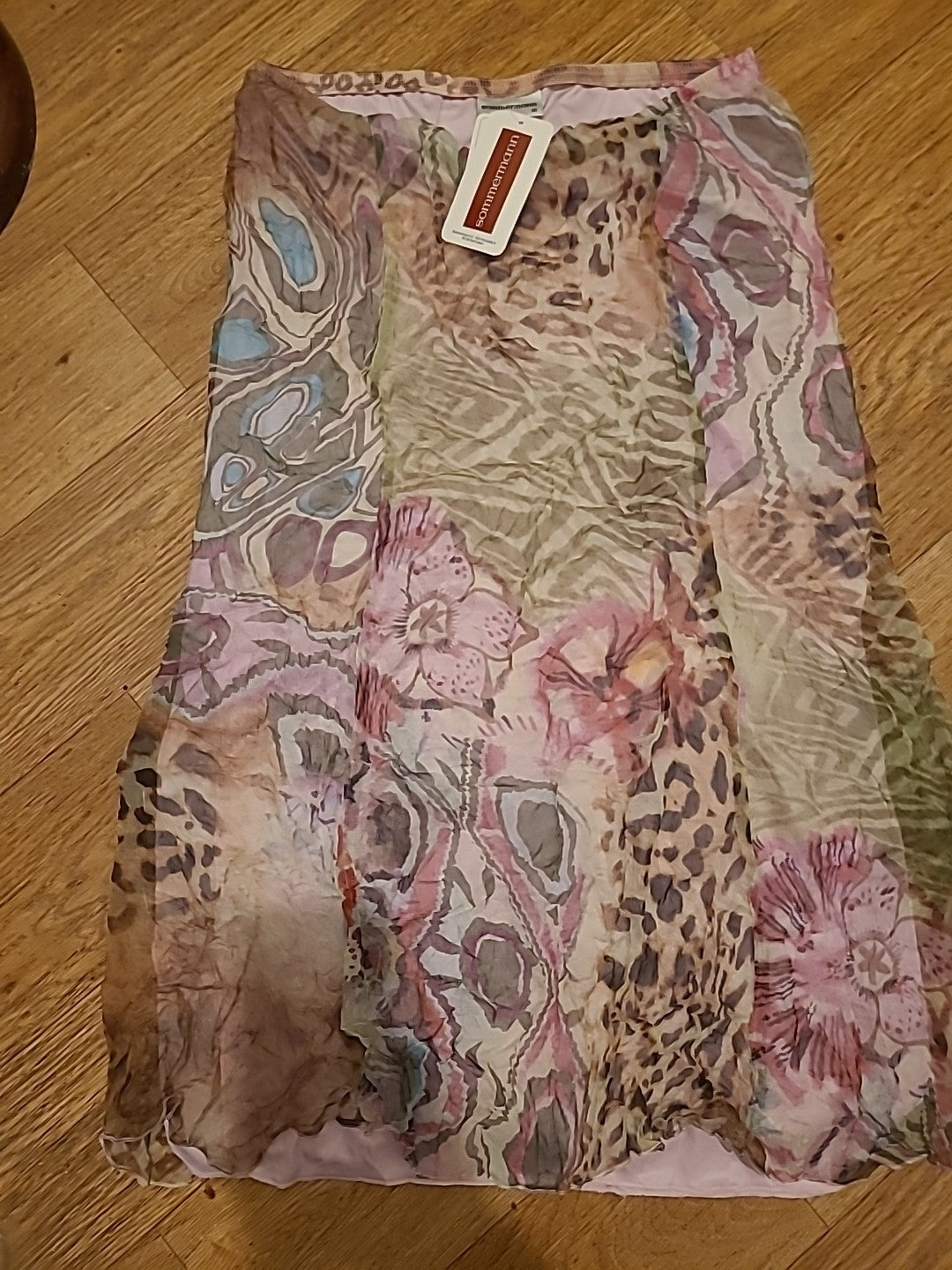 Brand New Ladies Sommerman Size Euro 40 Lined Elasticated Multicoloured Skirt