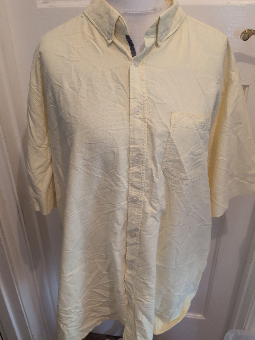 George Casual Shirting 3XL Yellow Oxford Short Sleeve Shirt