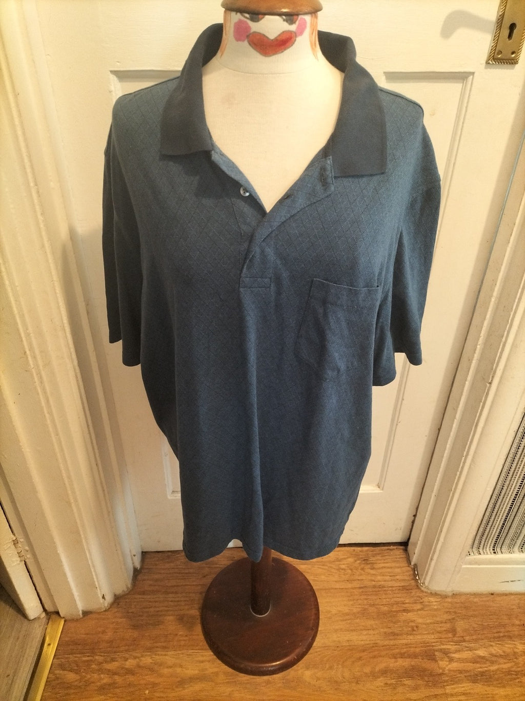 Mens Puritan Size XL Navy Short Sleeved Polo