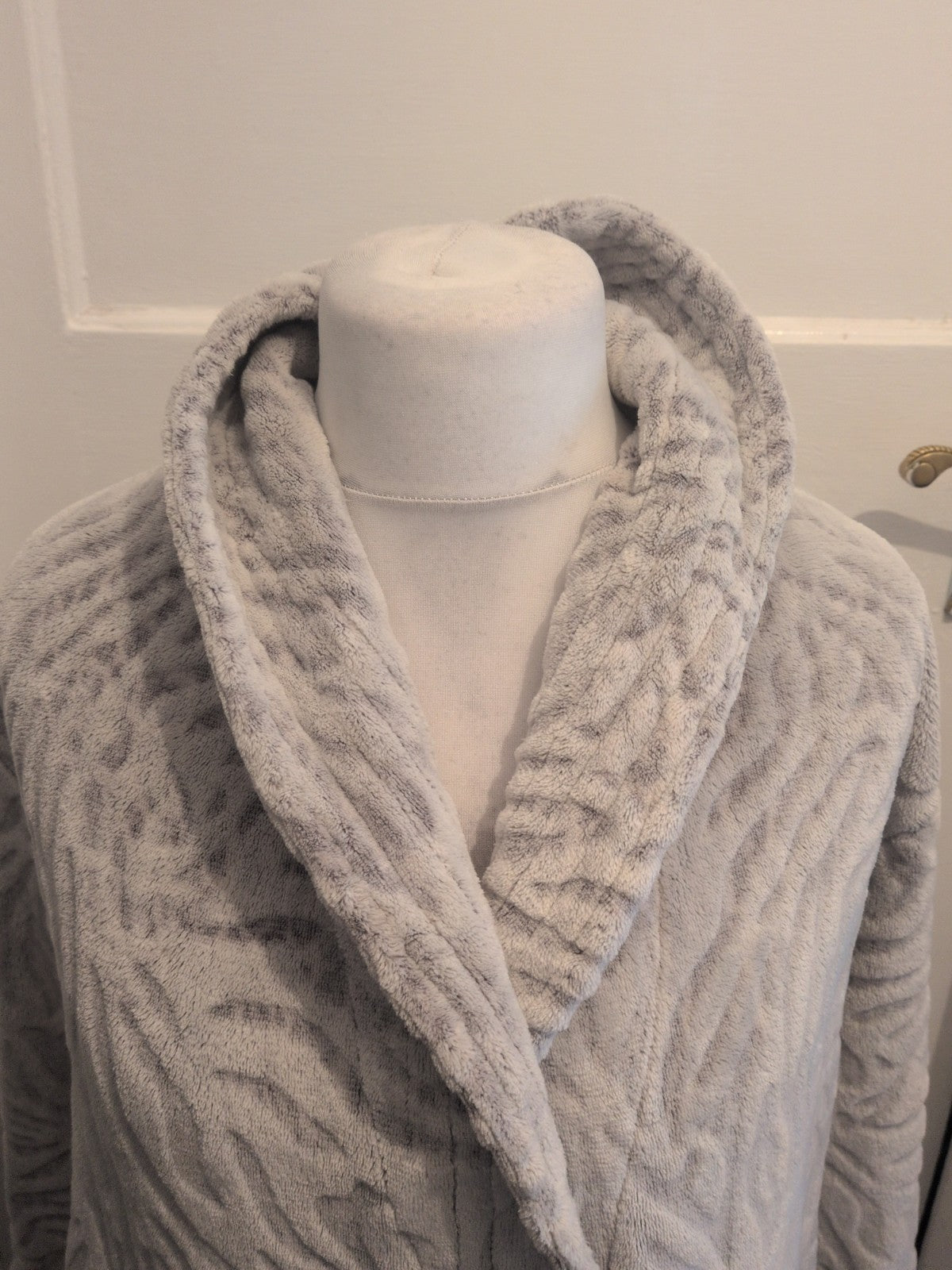 George Medium Pale Grey Fluffy Dressing Gown