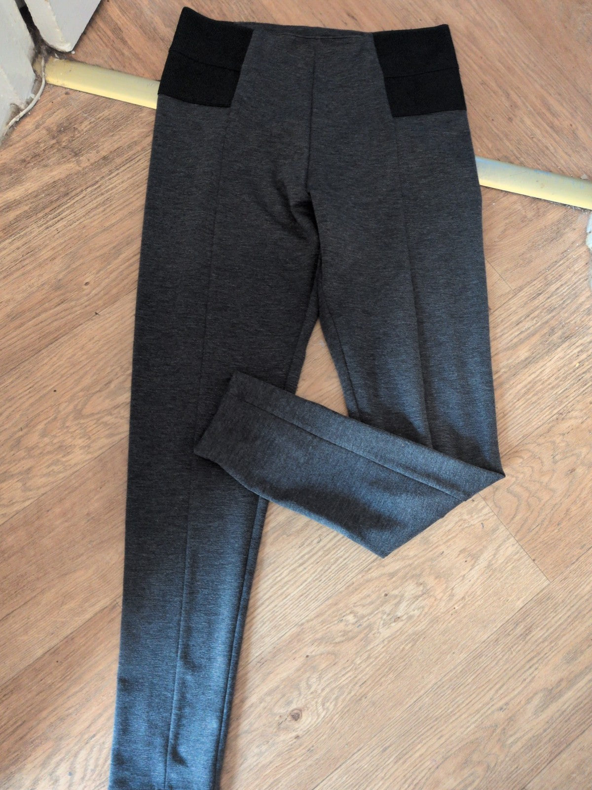 George 12 Grey With Black Waistband Leggings