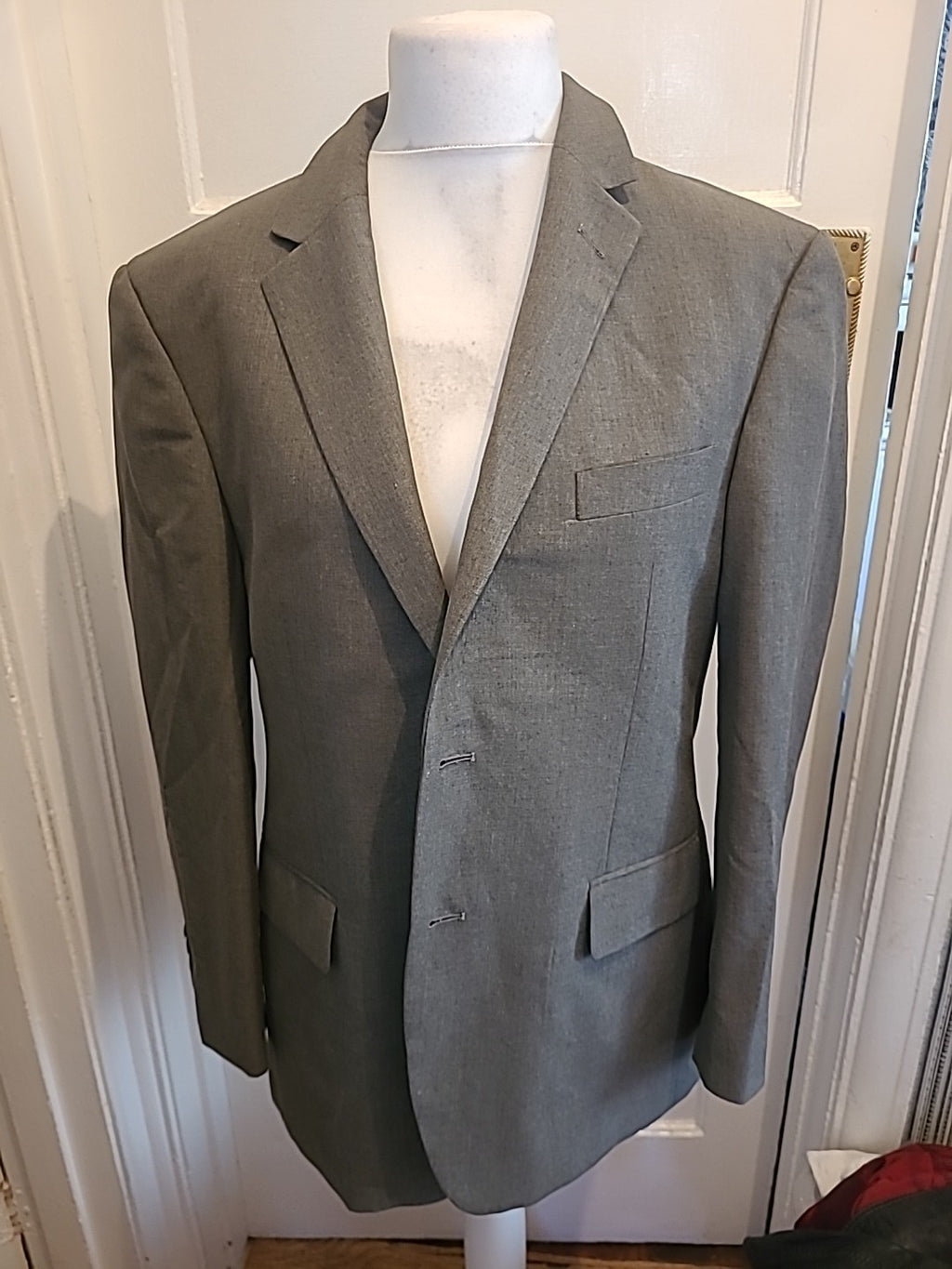 Mens Marks And Spencer Tailoring Size 40 Short Beige(Looks Grey) Suit Jacket