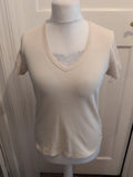 Ladies Marks And Spencer 14 Dark Cream Short Sleeve T-shirt