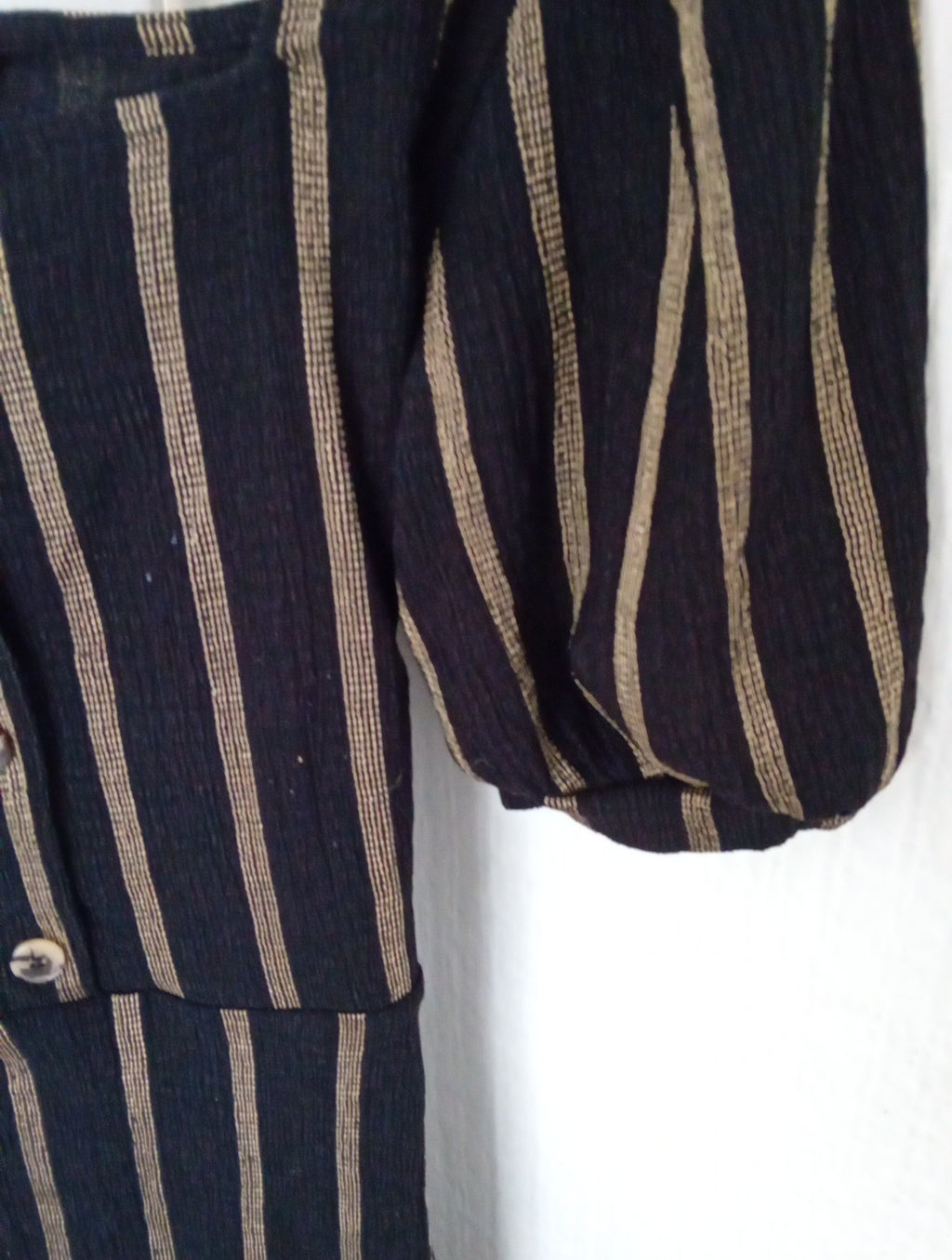 Ladies F&F Black And Gold Stripe Dress Size 12
