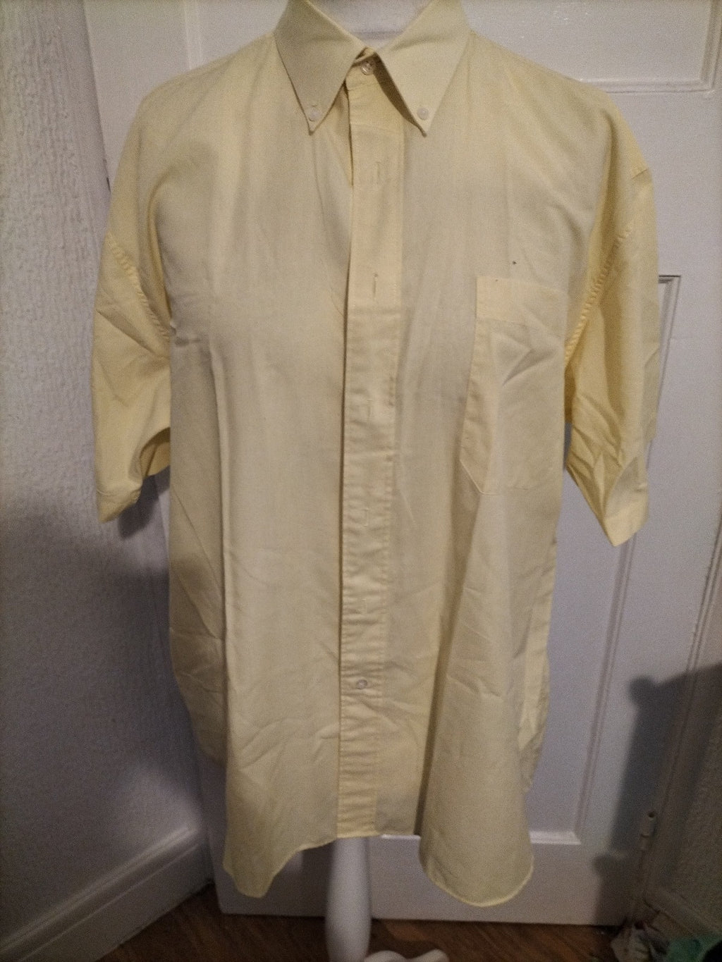 Mens House Of Fraser Size 17" Lemon Short Sleeved Shirt