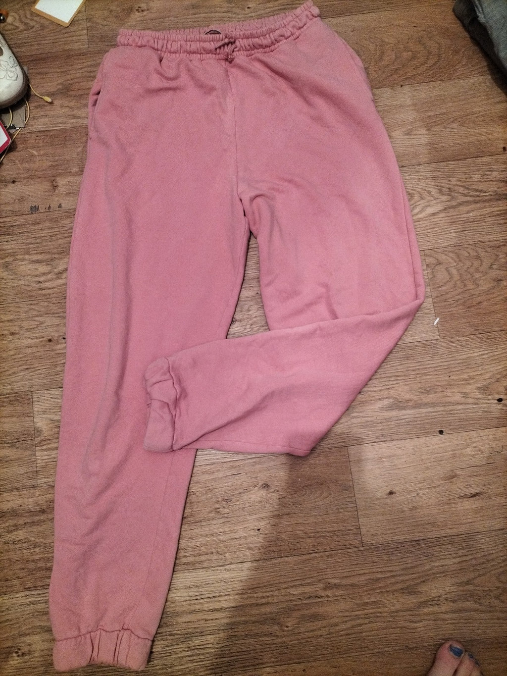 Ladies Stradivarius Size Medium Pink Elasticated Joggers