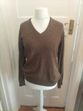 Cisio Brown Large V Neck Jumper