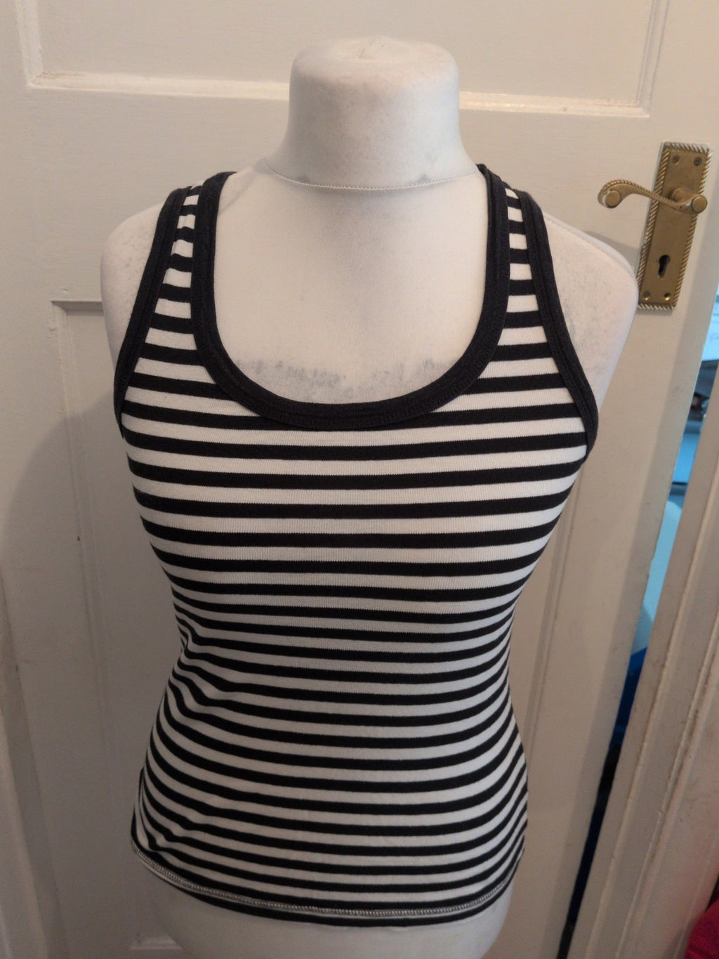 Ladies Basics 12 Dark Navy Stripe Tank Vest Top