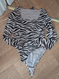 New Look 18 Zebra Print Square Neck Bodysuit