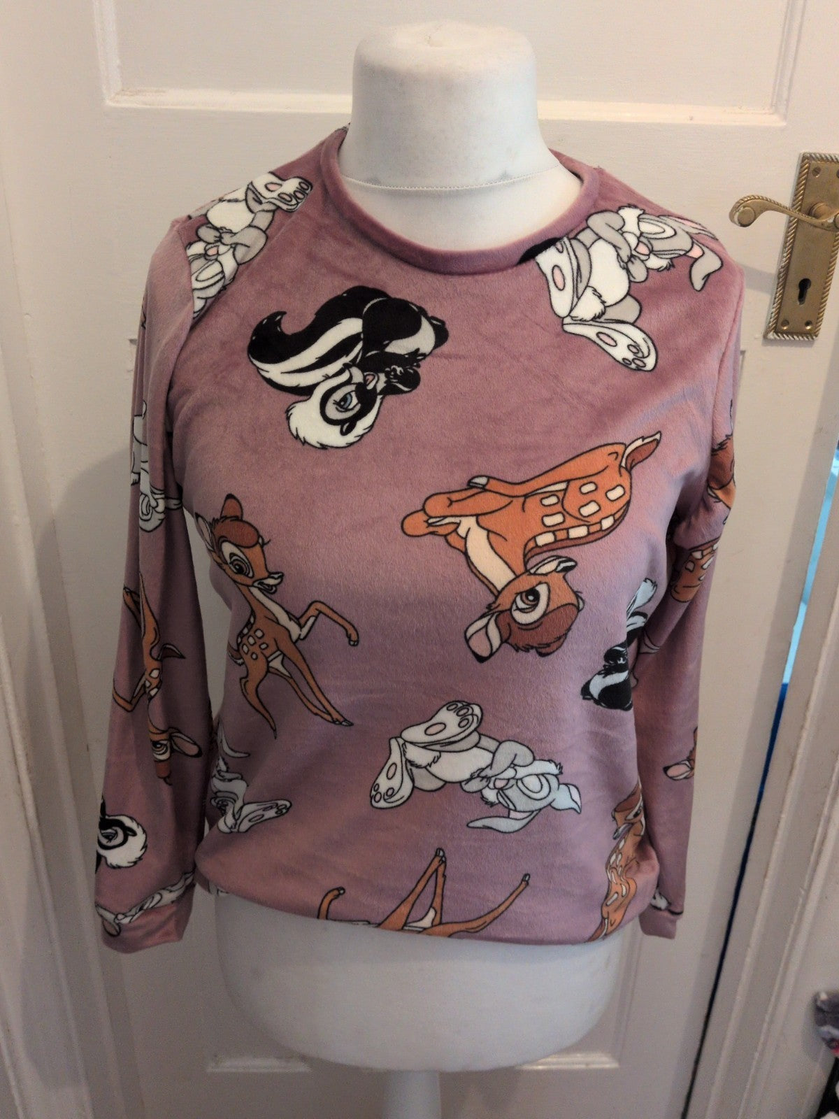 Primark Disney Purple Print Pyjama Top Super Soft XS