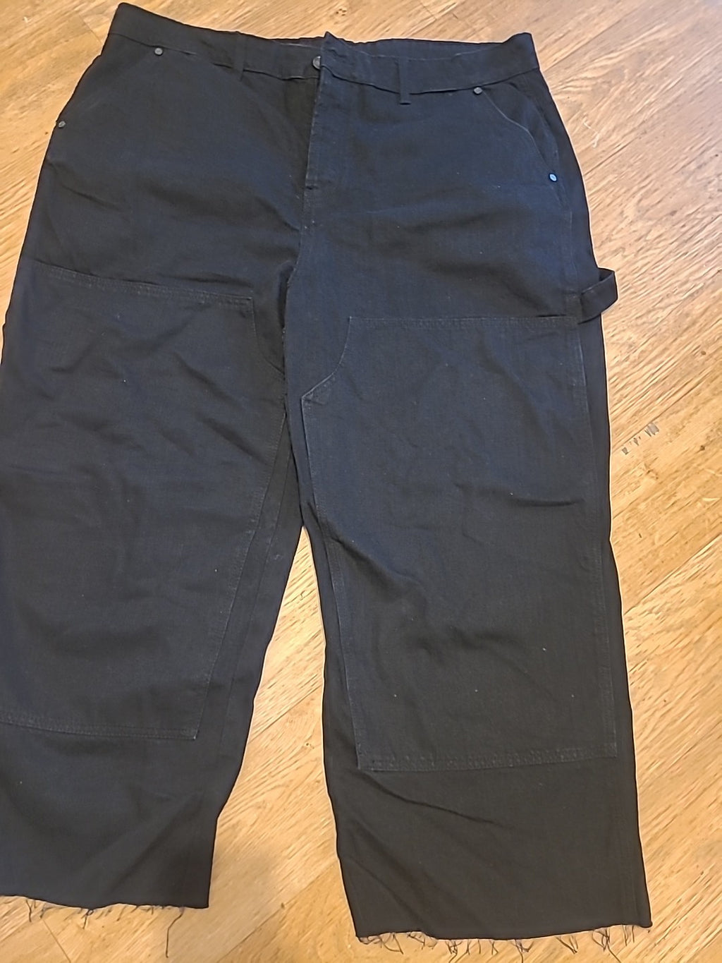 Mens Boohoo Size 40" Black Denim Cropped Jeans