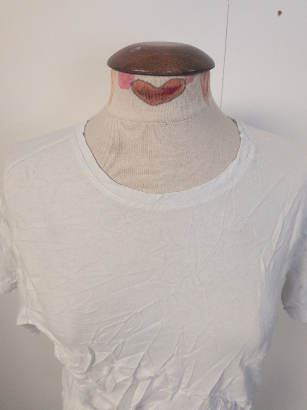 Ladies Zara Size Medium White Short Sleeve T-shirt Small Mark On Neck Hem
