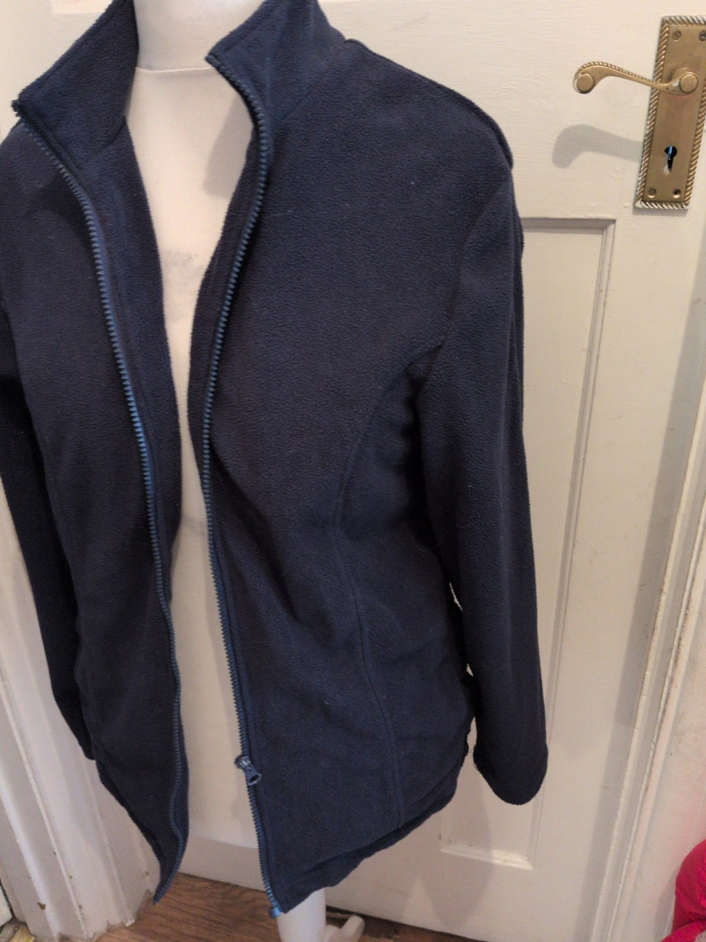 Ladies Damart 10-12 Navy Full Zip Jumper