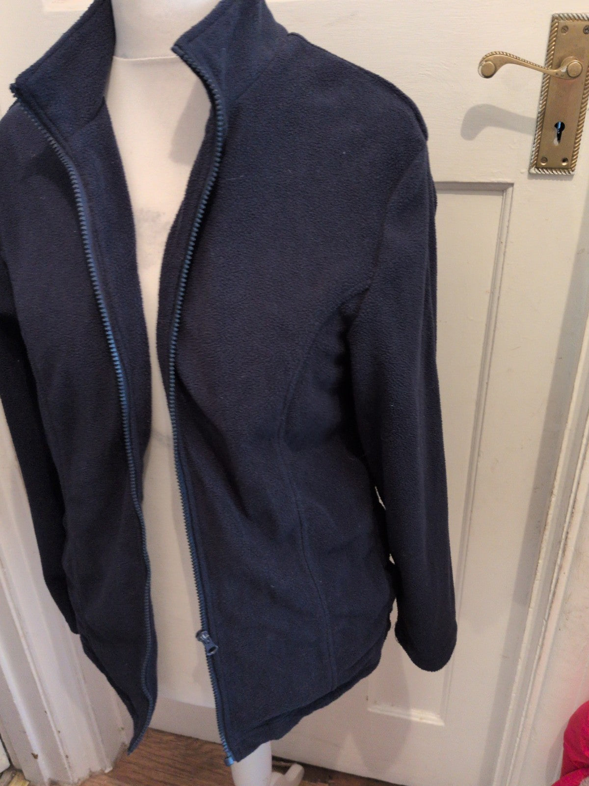 Ladies Damart 10-12 Navy Full Zip Jumper
