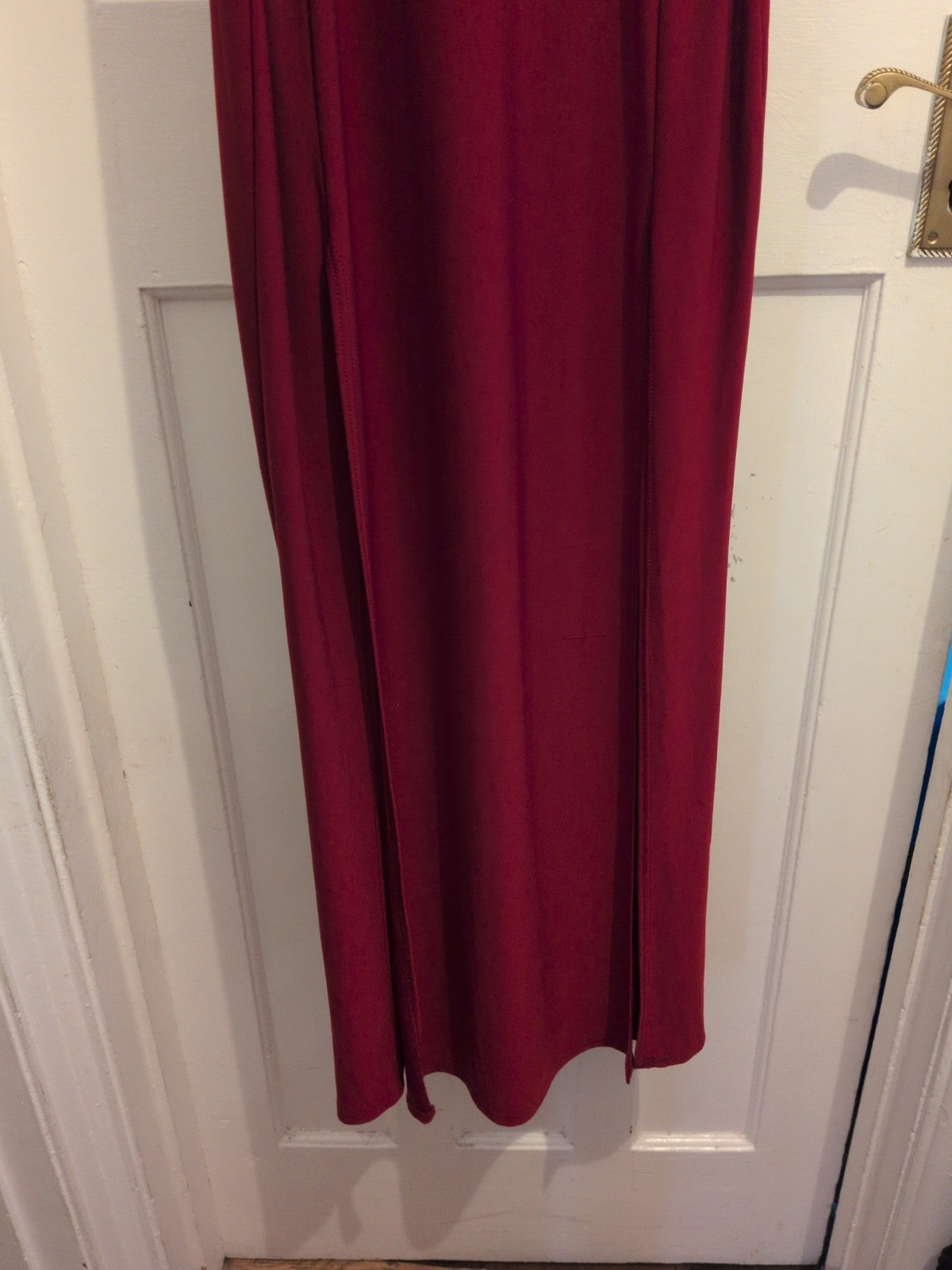 Boohoo 12 Purple Short Sleeve Long Length Split Hem Dress
