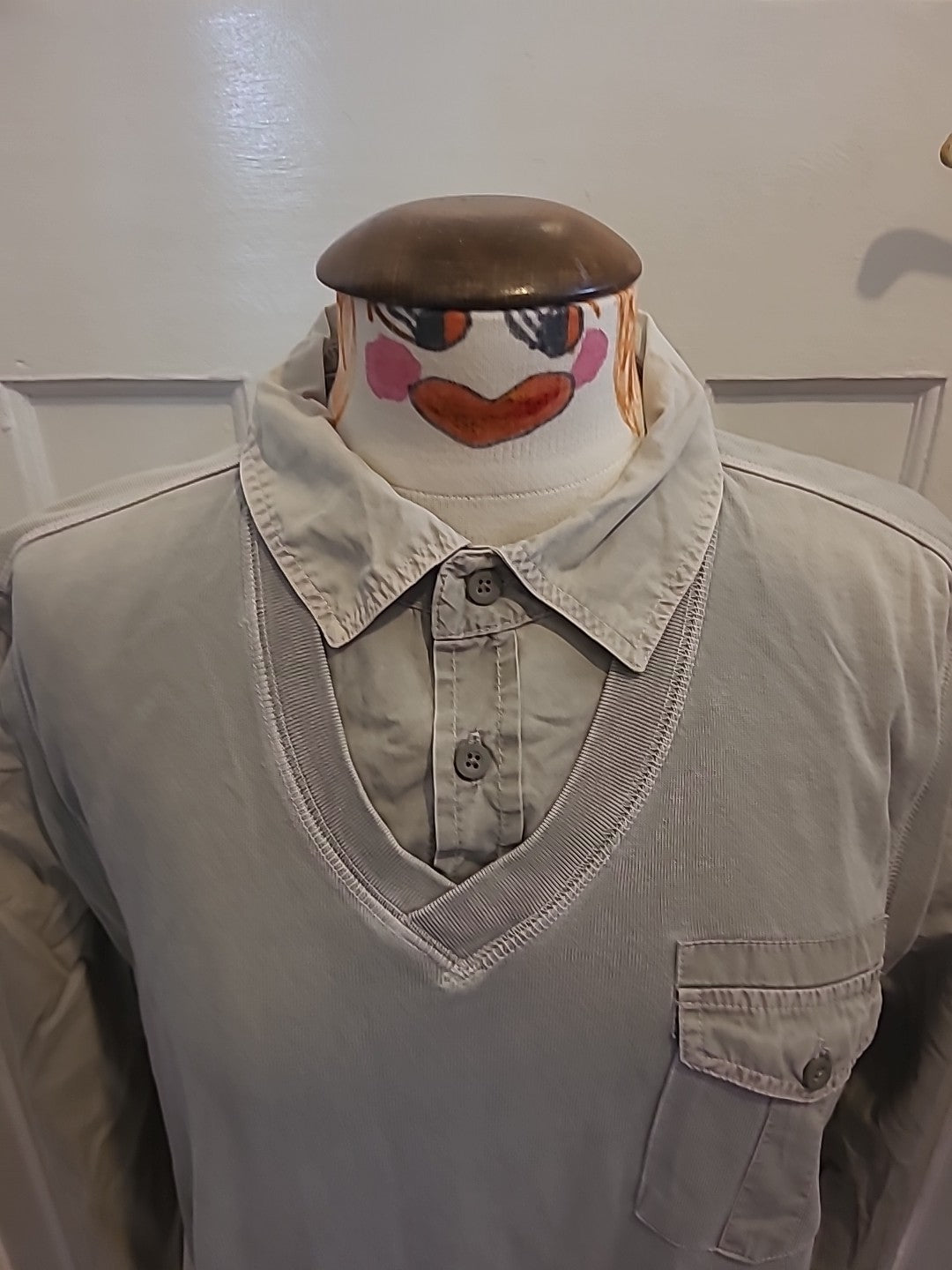 Mens Next Size Large Grey Long Sleeved Imitation Shirt